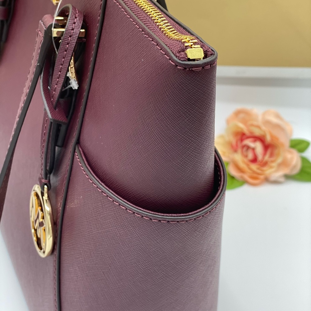 MICHAEL KORS CHARLOTTE LARGE TOP ZIP TOTE Dark sherry color - Picture 6 of 14
